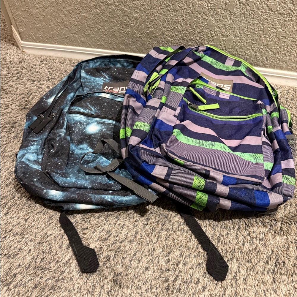 2pc Backpack Set - Trans by Jansport Backpacks - Galaxy and Striped